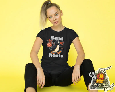 "Send Noots" Penguin Tee – Chaotic Good on a Shirt SadShirtClub