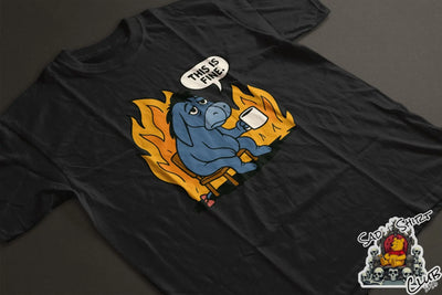 This Is Fine (But Emotionally Devastated) – Eeyore Fire Tee SadShirtClub