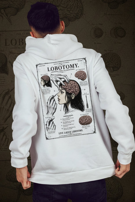 Live Laugh Lobotomy Anatomical Graphic Tee / Hoodie – Vintage Dark Art Print