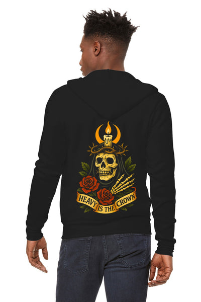 Heavy Is The Crown – Neo-Trad Tattoo Skull Hoodie