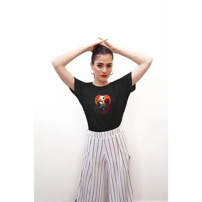 Unisex t-shirt featuring Jack Skellington and Sally from Tim Burton's The Nightmare Before Christmas.