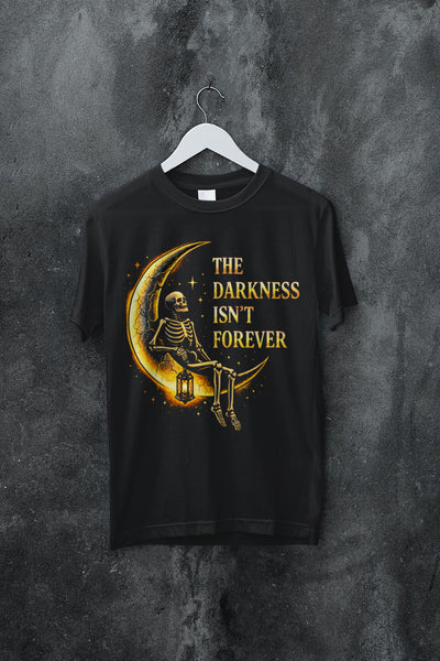 The Darkness Isn’t Forever — Crescent Moon Skeleton Tee / Hoodie