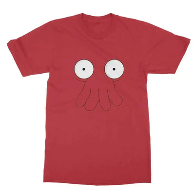 Classic adult and kids Zoidberg t-shirt from Futurama, featuring Zoidberg's iconic face on a red background.